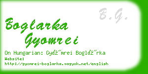 boglarka gyomrei business card